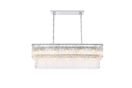 Georgina 42" 17-Light Linear Chandelier in Chrome And Clear