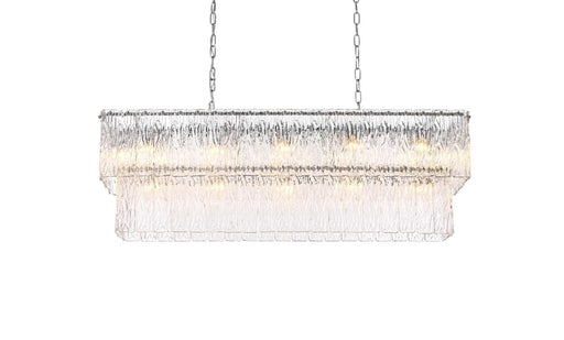 Georgina 42" 17-Light Linear Chandelier in Chrome And Clear