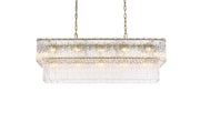 Georgina 42" 17-Light Linear Chandelier in Satin Gold And Clear