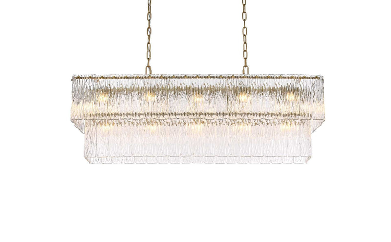 Georgina 42" 17-Light Linear Chandelier in Satin Gold And Clear