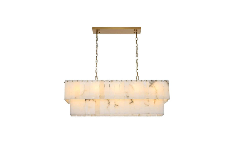 Georgina 42" 17-Light Linear Chandelier in Satin Gold And Frosted White