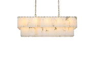 Georgina 42" 17-Light Linear Chandelier in Satin Gold And Frosted White