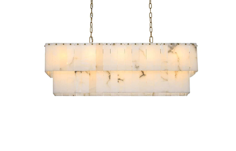 Georgina 42" 17-Light Linear Chandelier in Satin Gold And Frosted White