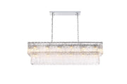 Georgina 48" 20-Light Linear Chandelier in Chrome And Clear