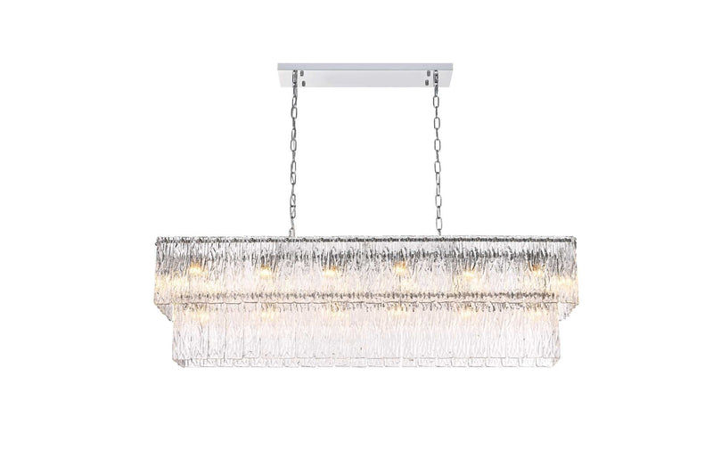 Georgina 48" 20-Light Linear Chandelier in Chrome And Clear