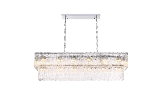 Georgina 48" 20-Light Linear Chandelier in Chrome And Clear