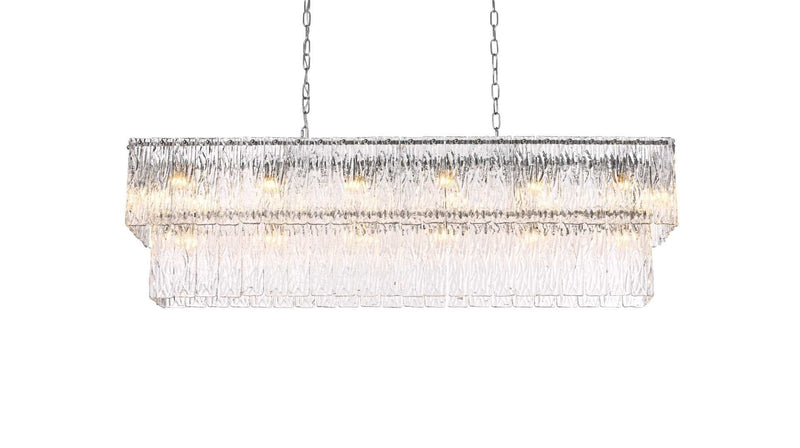 Georgina 48" 20-Light Linear Chandelier in Chrome And Clear