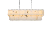 Georgina 48" 20-Light Linear Chandelier in Chrome And Frosted White