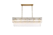 Georgina 48" 20-Light Linear Chandelier in Satin Gold And Clear