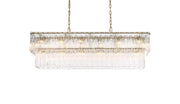 Georgina 48" 20-Light Linear Chandelier in Satin Gold And Clear