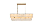 Georgina 48" 20-Light Linear Chandelier in Satin Gold And Frosted White