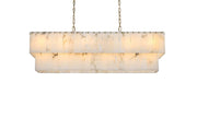 Georgina 48" 20-Light Linear Chandelier in Satin Gold And Frosted White