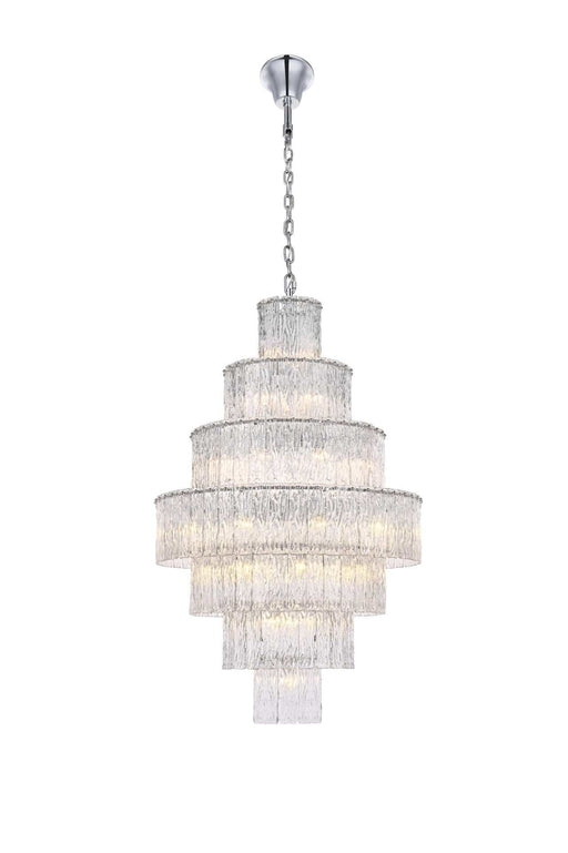 Georgina 32" 37-Light Clear Glass Chandelier in Chrome And Clear