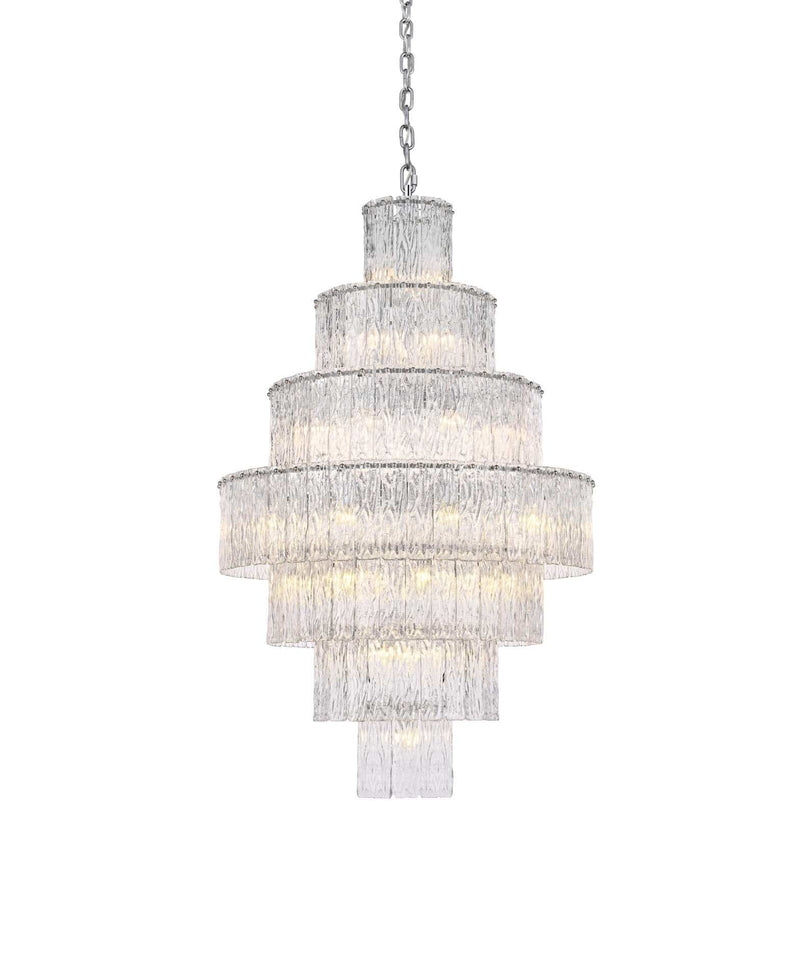 Georgina 32" 37-Light Clear Glass Chandelier in Chrome And Clear