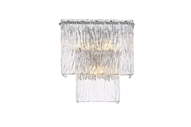 Georgina 10.5" 3-Light Wall Sconce in Chrome And Clear