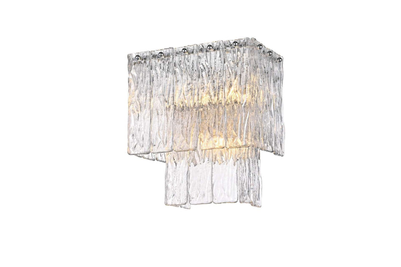 Georgina 10.5" 3-Light Wall Sconce in Chrome And Clear