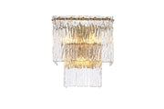 Georgina 10.5" 3-Light Wall Sconce in Satin Gold And Clear