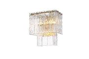 Georgina 10.5" 3-Light Wall Sconce in Satin Gold And Clear