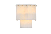 Georgina 10.5" 3-Light Wall Sconce in Satin Gold And Frosted White