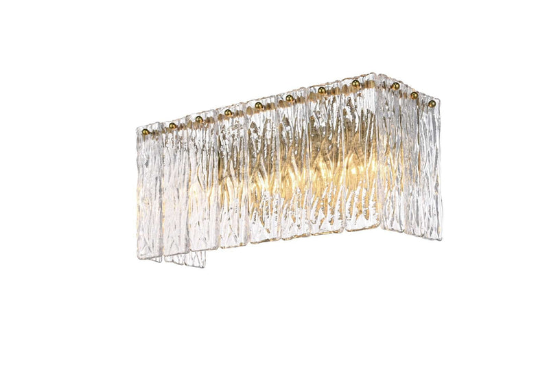 Georgina 16.5" 4-Light Wall Sconce in Satin Gold And Clear