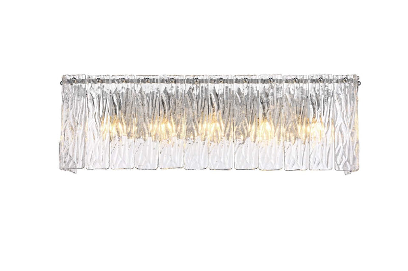 Georgina 24.5" 5-Light Wall Sconce in Chrome And Clear