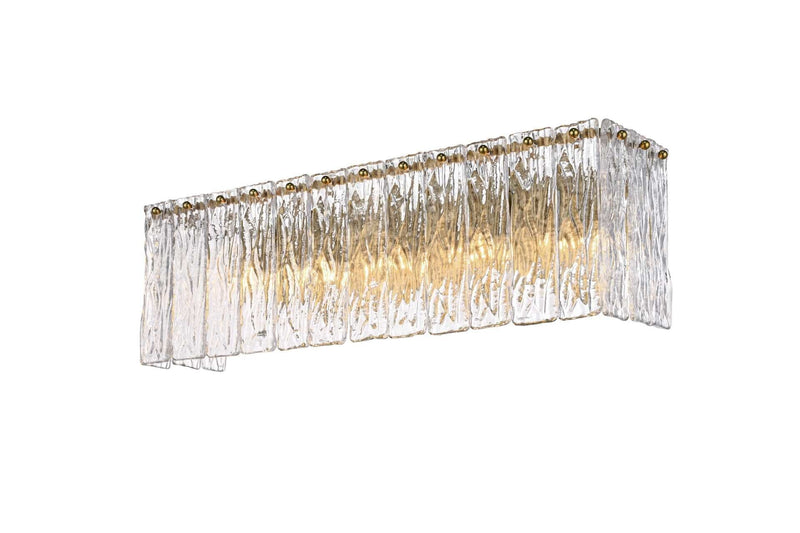 Georgina 24.5" 5-Light Wall Sconce in Satin Gold And Clear
