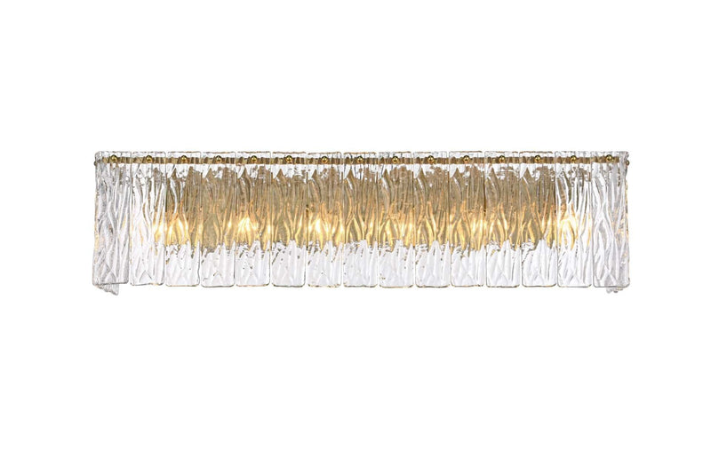 Georgina 30.5" 6-Light Wall Sconce in Satin Gold And Clear