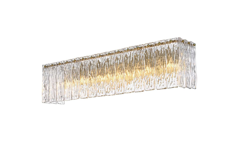 Georgina 30.5" 6-Light Wall Sconce in Satin Gold And Clear