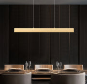 Hudson 1 Light 45" Linear Pendant in Gold in a room setting