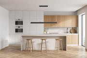 Hudson 1 Light 55" Linear Pendant in Matte Black in a room setting