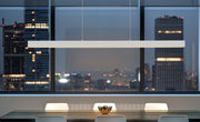 Hudson 1 Light 72" Linear Pendant in Brushed Nickel in a room setting