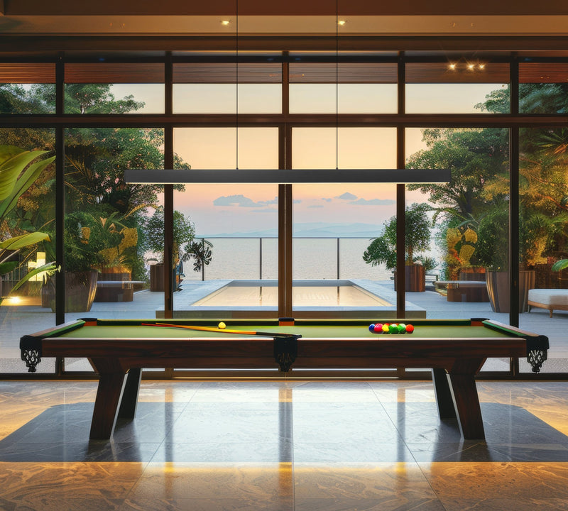 Hudson 1 Light 72" Linear Pendant in Matte Black in a room setting