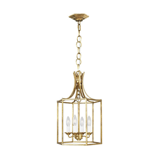 Bantry House 4-Light Small Lantern Pendant in Antique Gild