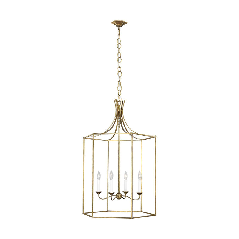 Bantry House 4-Light Large Lantern Pendant in Antique Gild