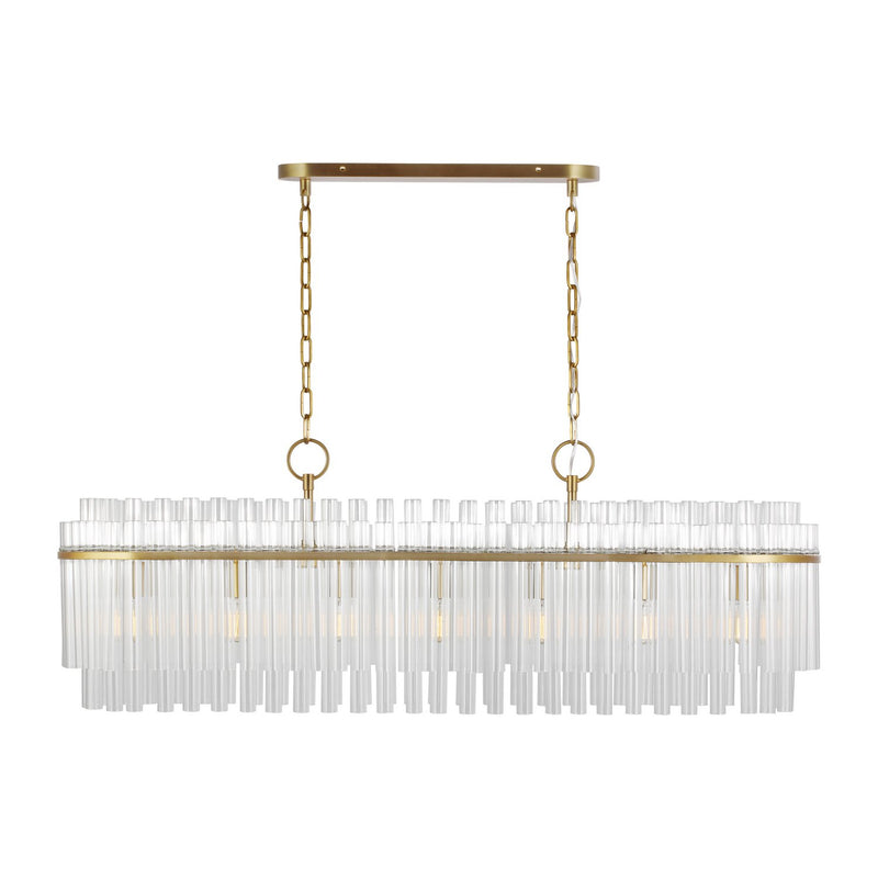 Beckett 7-Light Linear Pendant in Burnished Brass