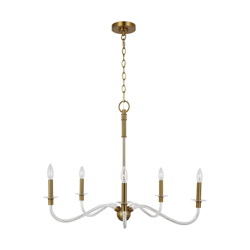 Hanover 5-Light Medium Chandelier in Burnished Brass