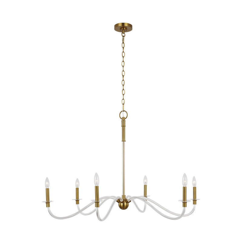 Hanover 6-Light Large Chandelier in Burnished Brass