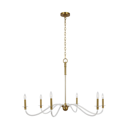 Hanover 6-Light Large Chandelier in Burnished Brass