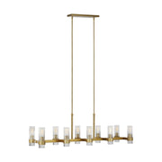 Geneva 10-Light Linear Pendant in Burnished Brass