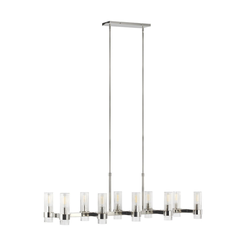 Geneva 10-Light Linear Pendant in Polished Nickel