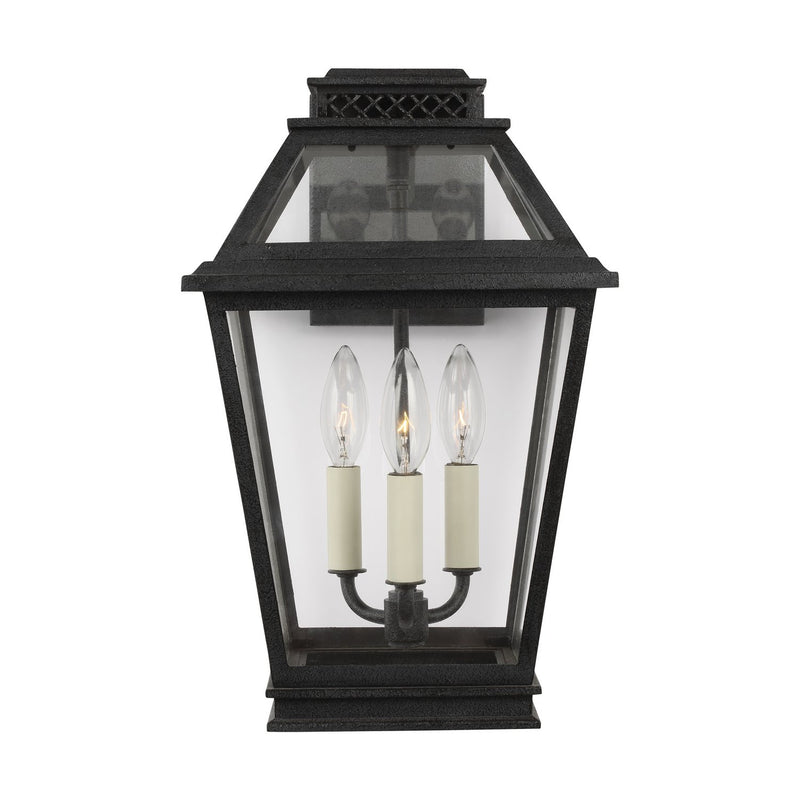 Falmouth 3-Light Medium Outdoor Wall Lantern in Dark Weathered Zinc