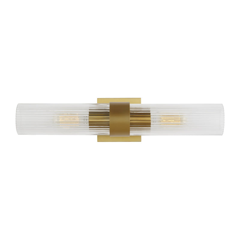 Geneva 2-Light Bath Vanity Light in Burnished Brass