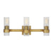 Geneva Three Light Vanity in Burnished Brass