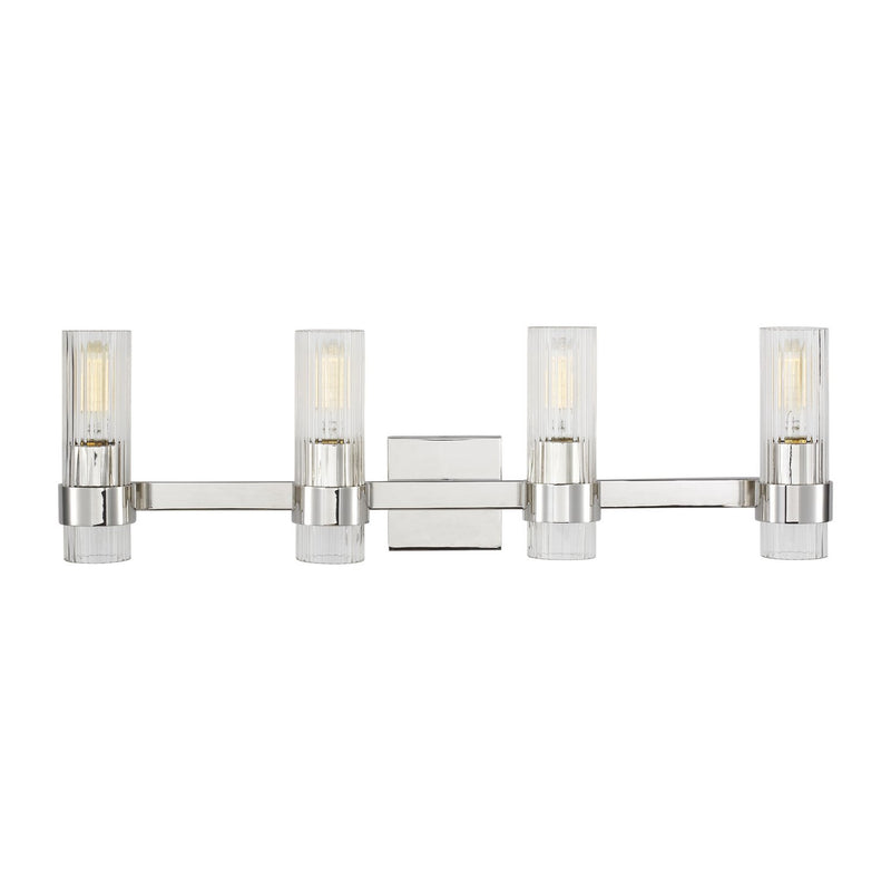 Geneva 4-Light Bath Vanity Light in Polished Nickel