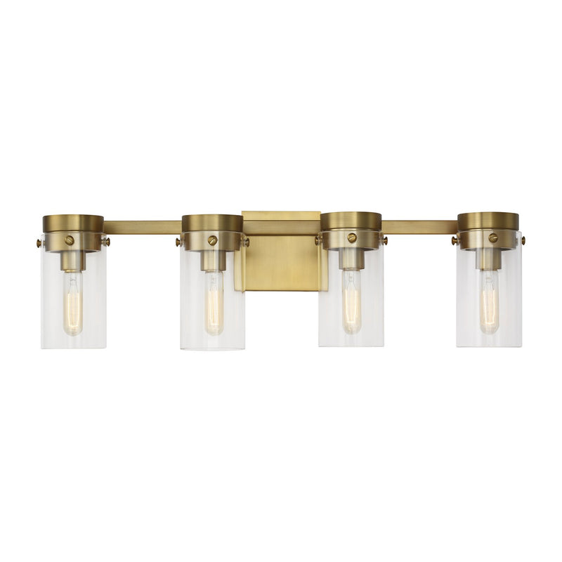 Garrett 4-Light Bath Vanity Light in Burnished Brass