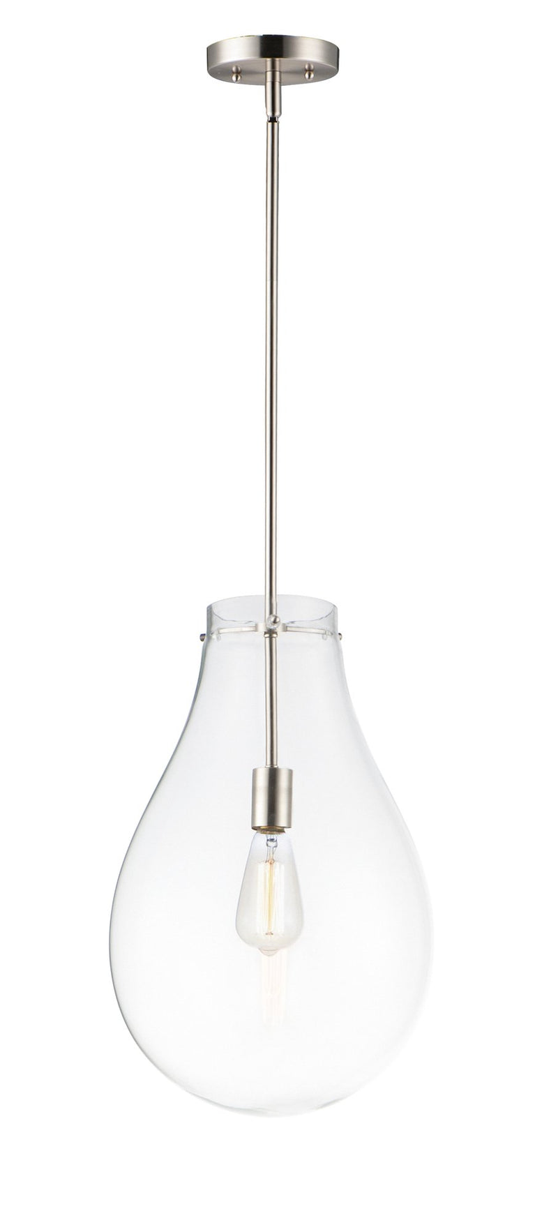 Gourd 1 Light Pendant in Satin Nickel