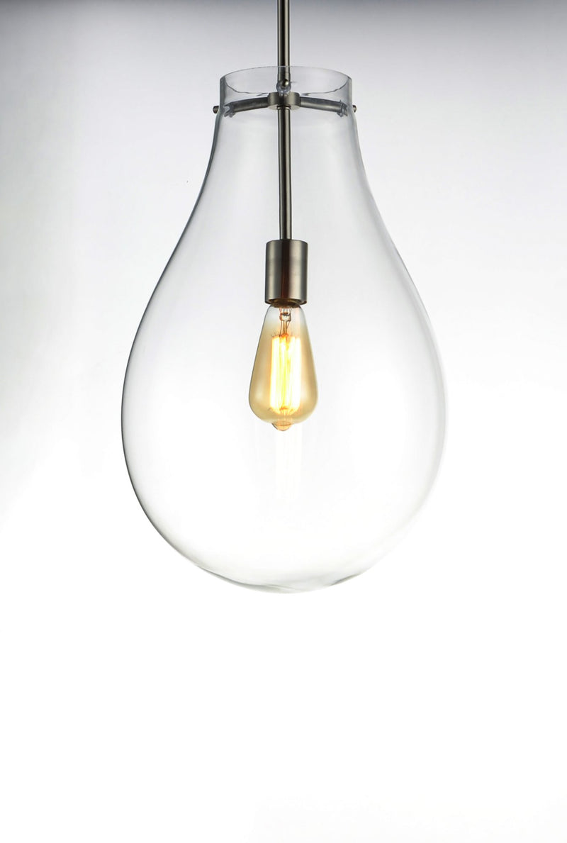 Gourd 1 Light Pendant in Satin Nickel