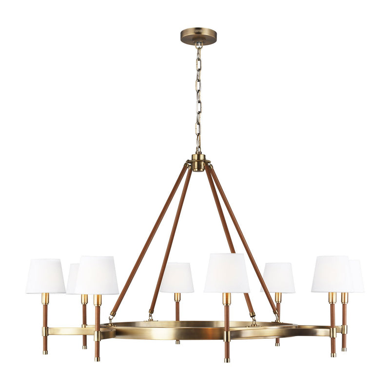 Katie Large 8-Light Chandelier in Time Worn Brass