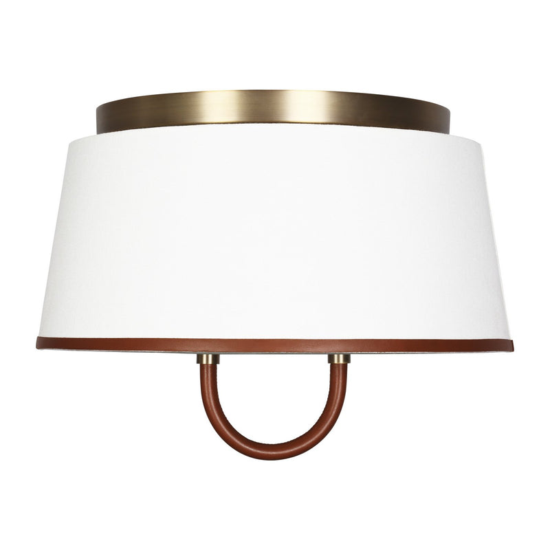 Katie 2-Light Flush Mount in Time Worn Brass