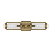 Flynn 2-Light Linear Bath Vanity Light in Time Worn Brass